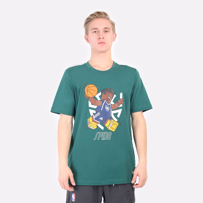 мужская зеленая футболка adidas ADIDAS X LEGO TEE DONOVAN MITCHELL GU2716 - цена, описание, фото 3